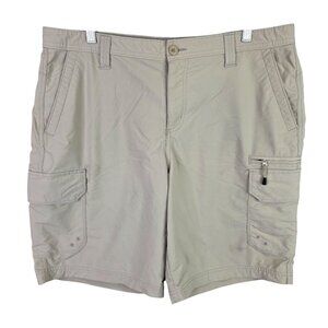 Mens George Beige Cargo Shorts Nylon Polyester Spandex Blend 10" Inseam Size 38